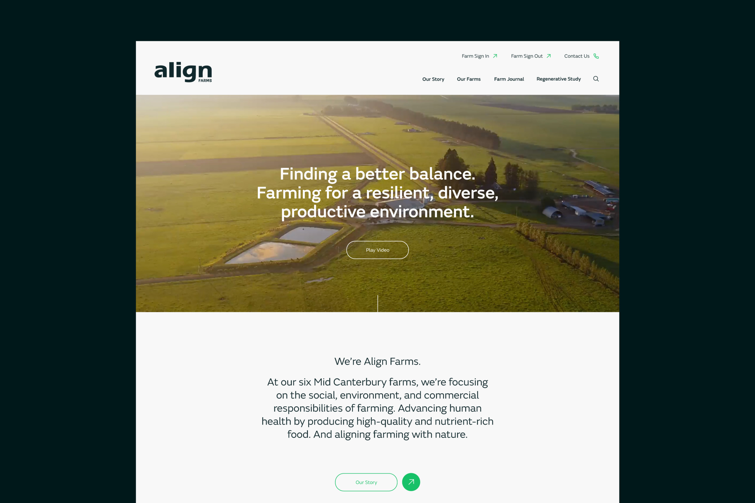 Align Farms website homepage picture
